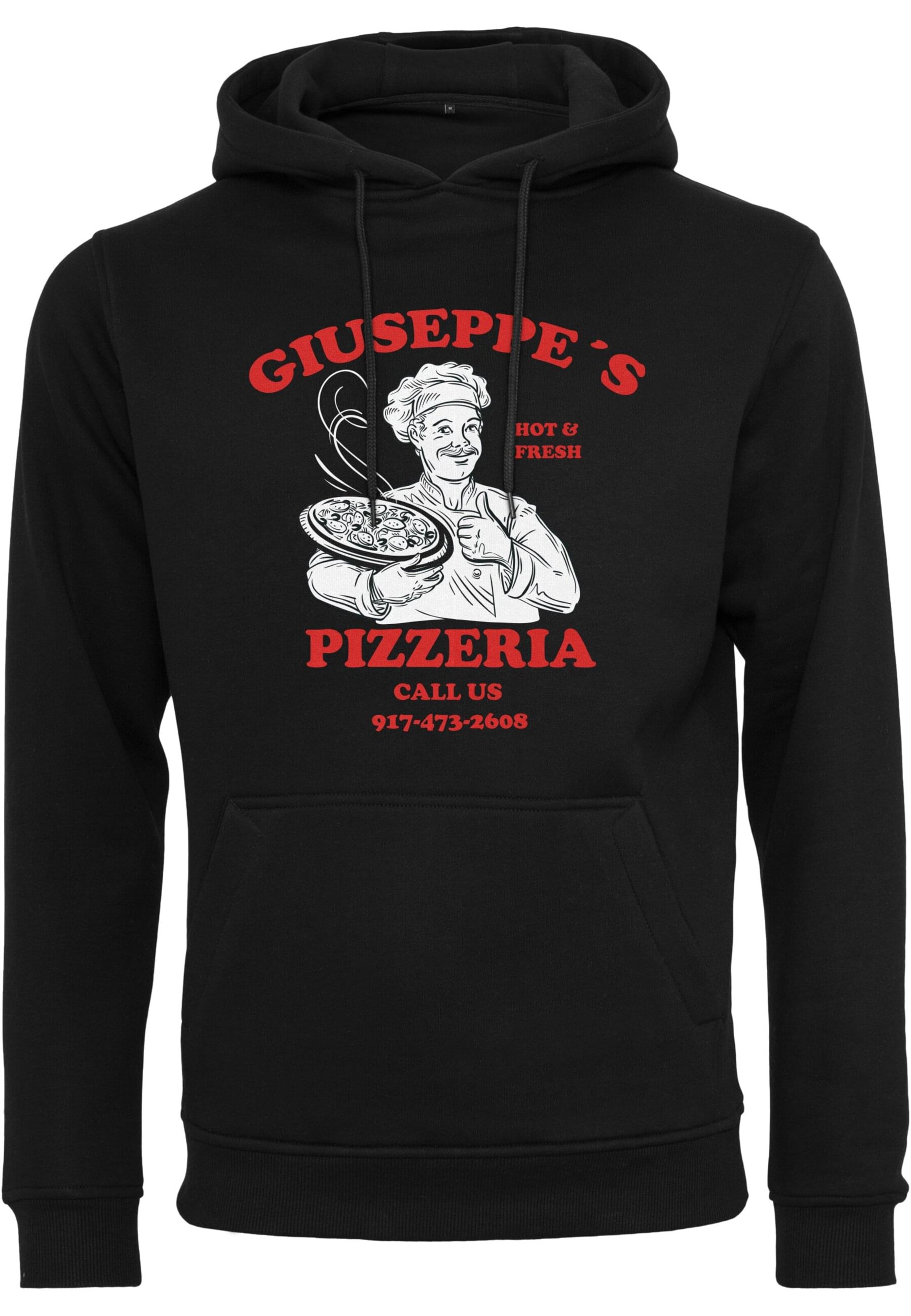 MT Men Sweatshirt 'Giuseppe's Pizzeria' in Black: front