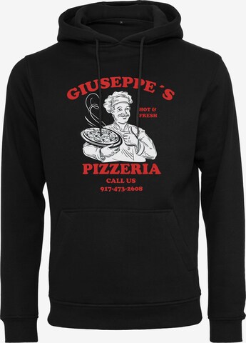 MT Men Sweatshirt 'Giuseppe's Pizzeria' in Black: front