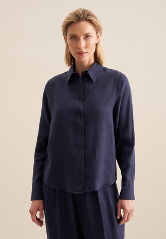 SEIDENSTICKER Blouse 'Schwarze Rose' in Blauw: voorkant
