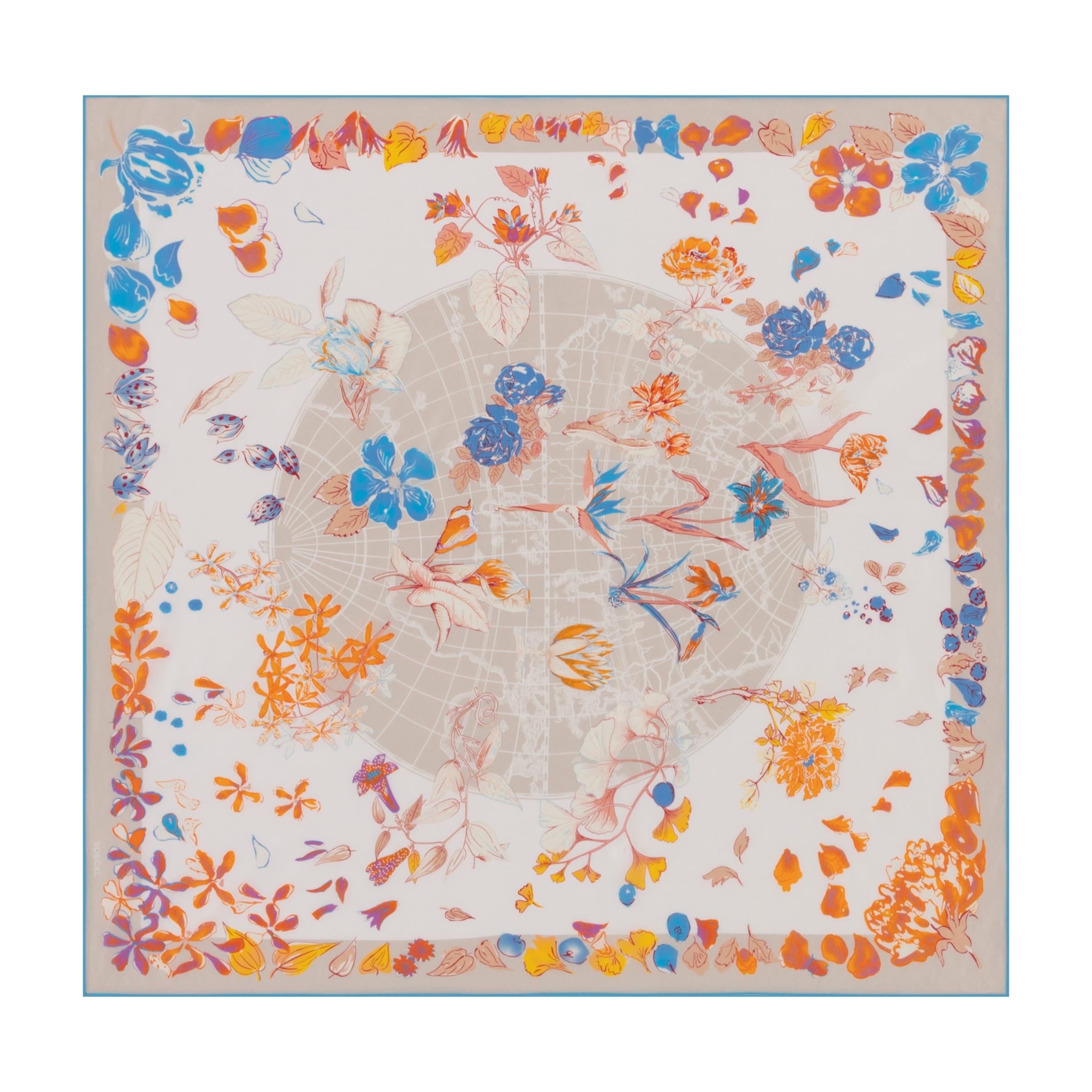 Foulard ' BLOOMING ATLAS' di Roeckl in beige: frontale