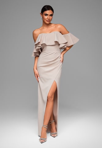 Ombre Evening dress in Beige: front