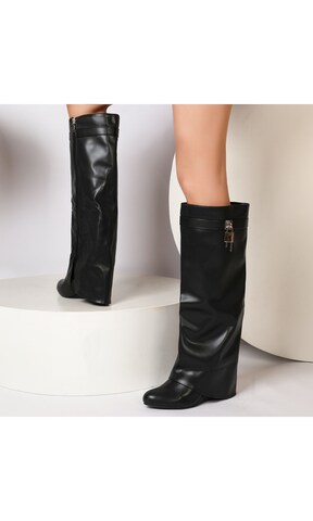 Ital-Design Stiefel in Schwarz: Vorderseite