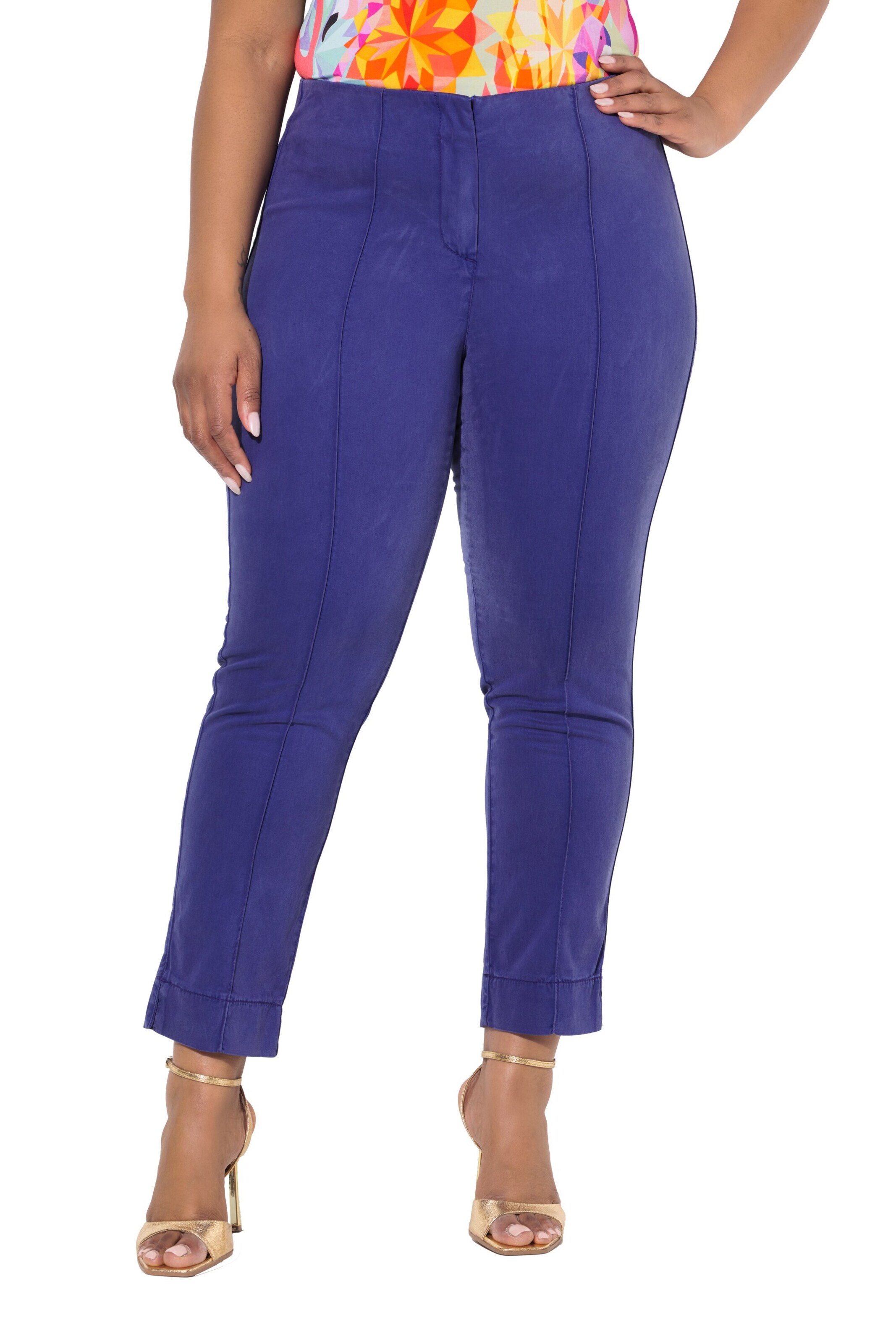 Ulla Popken Slim fit Trousers in Blue: front