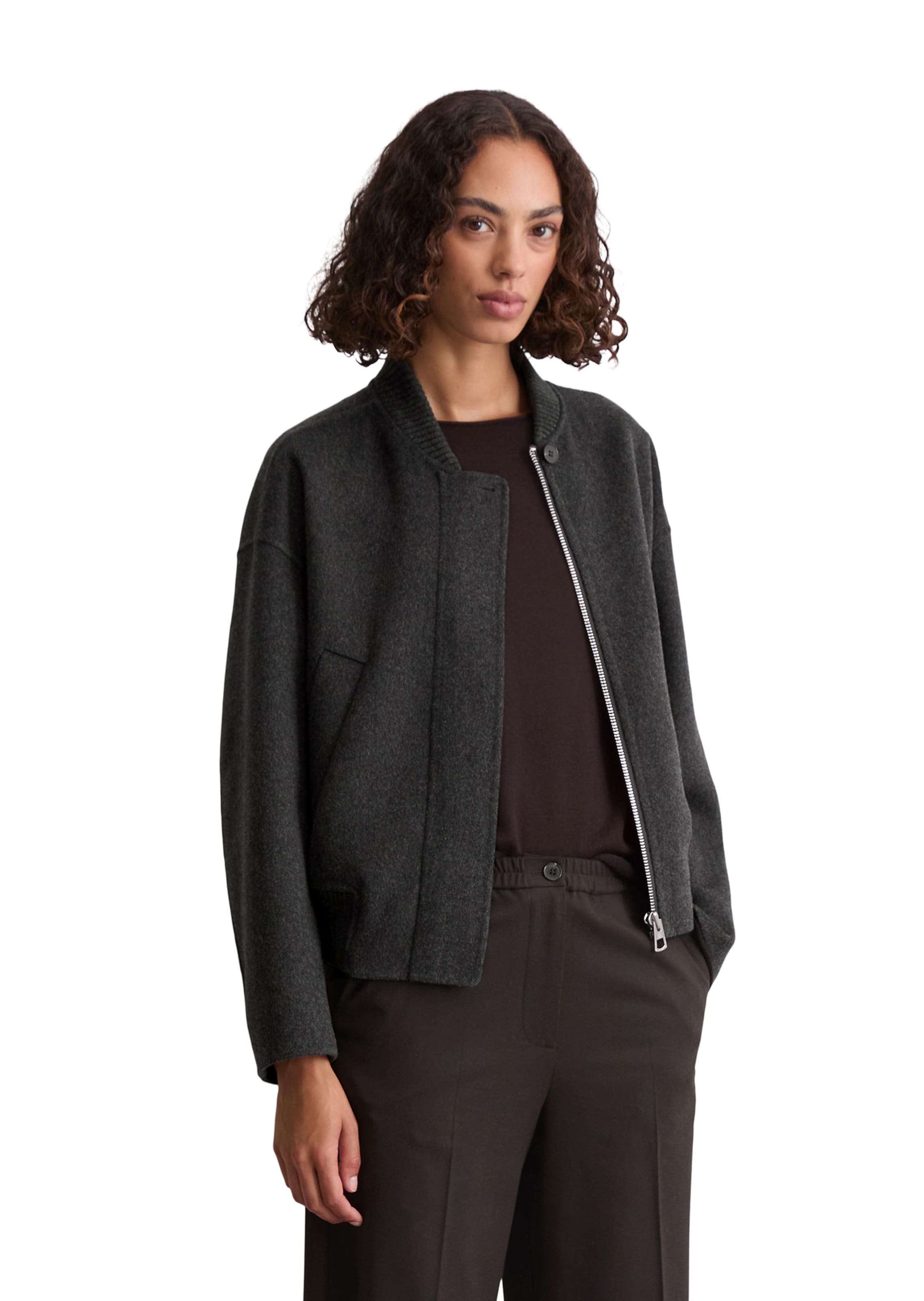 Veste mi-saison Marc O'Polo en gris : devant