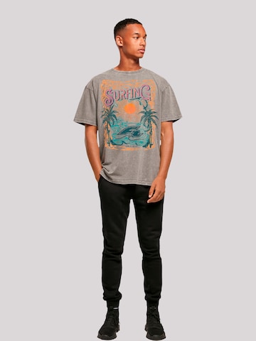 F2 Shirt 'Surfers Sunset Sommer Vibes' in Grey