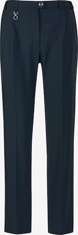 Goldner Pleated Pants 'Carla' in Blue: front