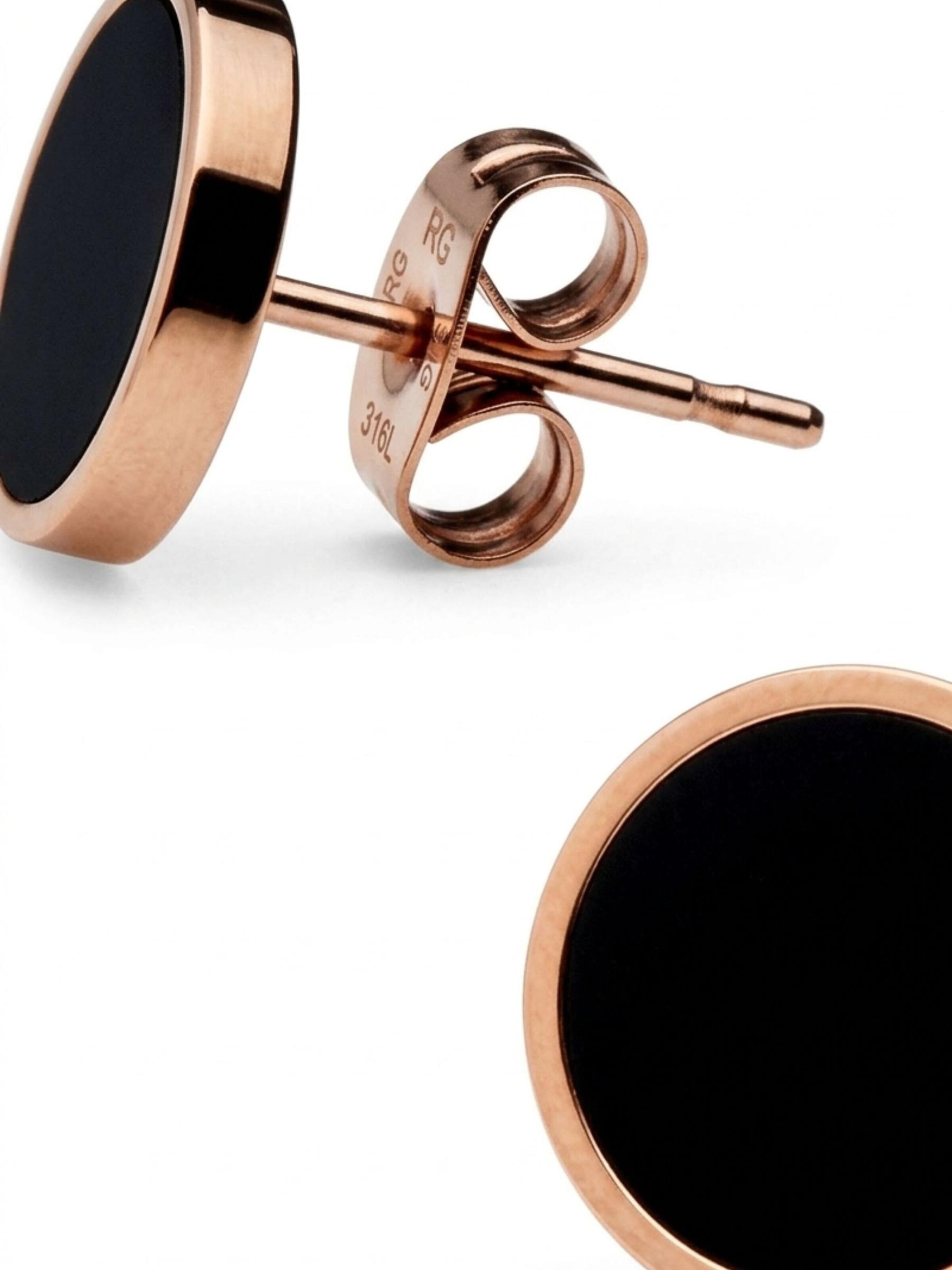 Maxte Earrings 'Runde Ohrstecker aus Edelstahl 10 mm' in Pink