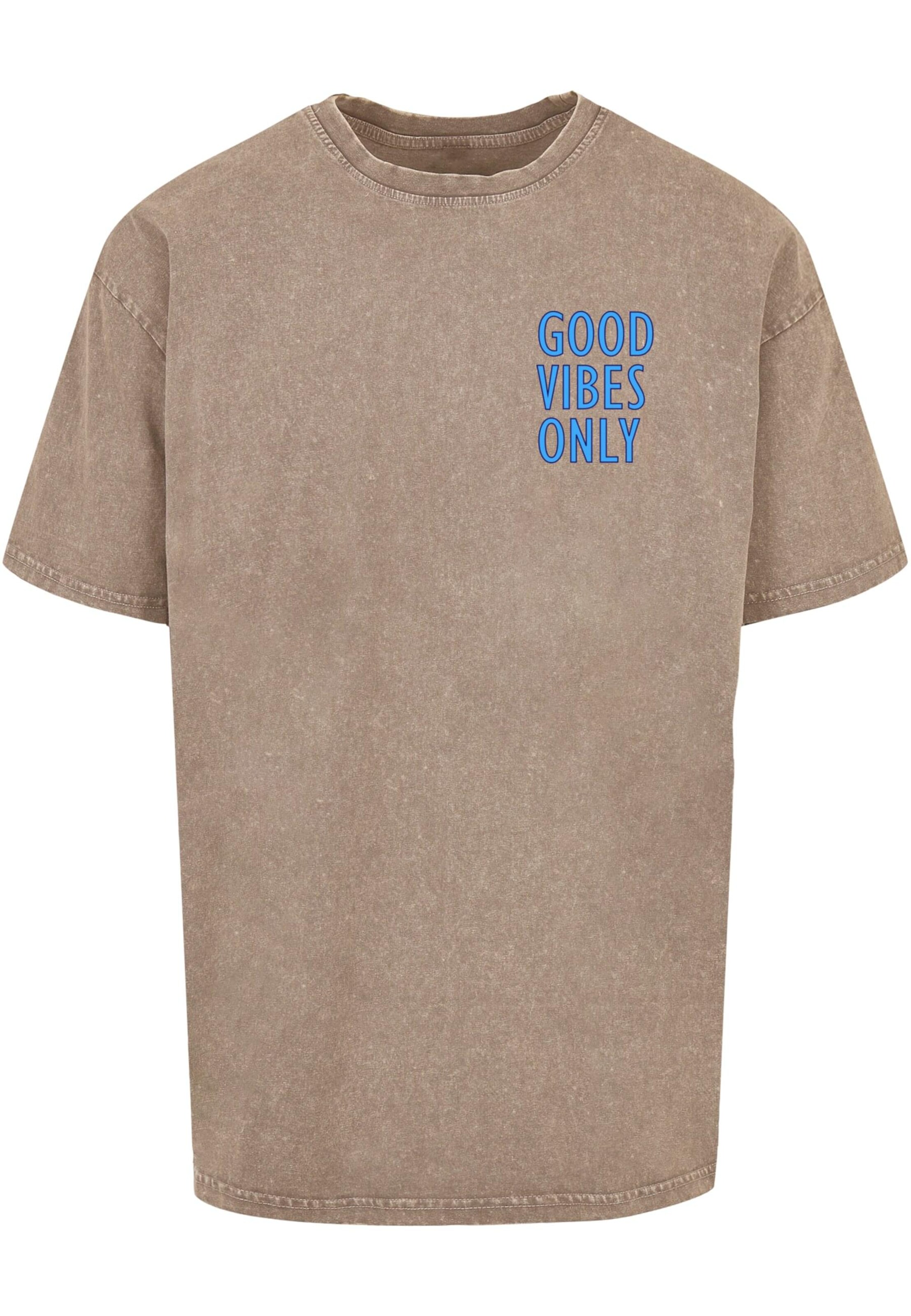 Merchcode Shirt 'Good Vibes Only' in Green: front
