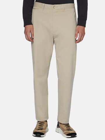 Coupe slim Pantalon chino Boggi Milano en beige : devant