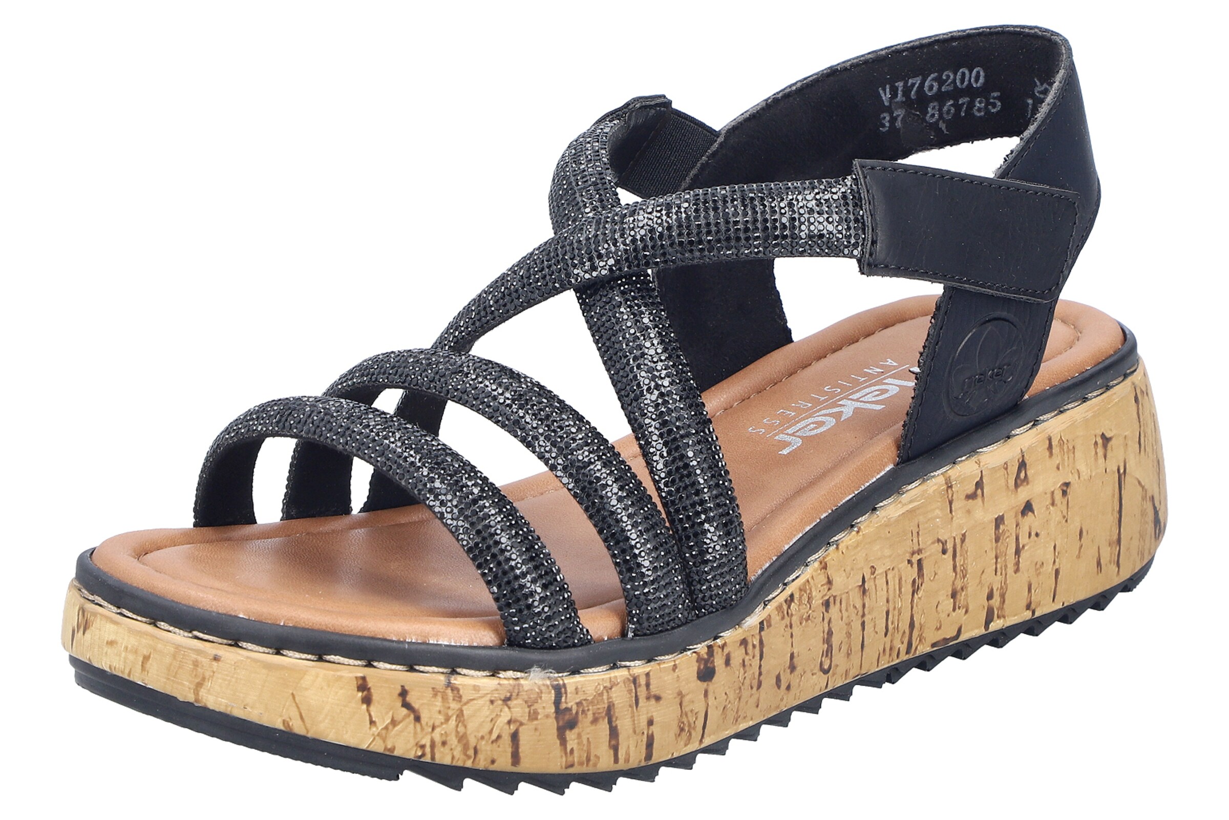 Sandales à lanières Rieker en beige : devant