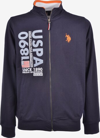 U.S. POLO ASSN. Zip-Up Hoodie in Blue: front