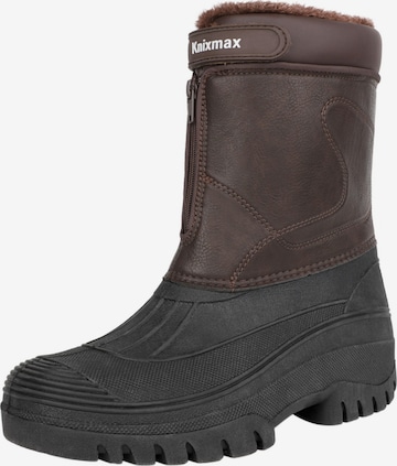 Bottes de neige Knixmax en marron : devant