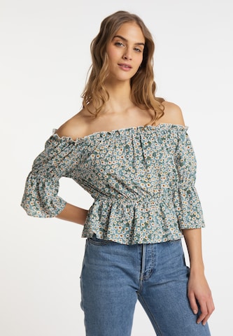 MYMO Blouse in Blauw: voorkant