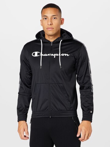 Champion Authentic Athletic Apparel Суичъри с качулка в черно: отпред