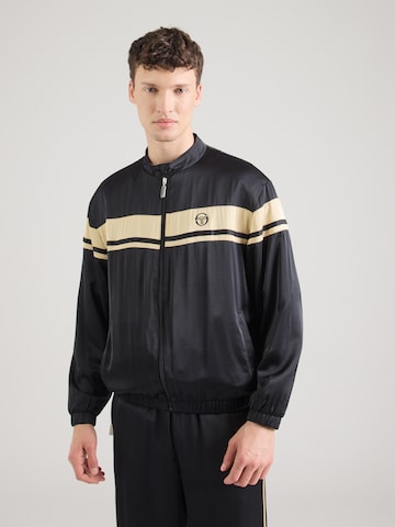 Sergio Tacchini Välikausitakki 'Young Line Rayon' värissä musta: etupuoli