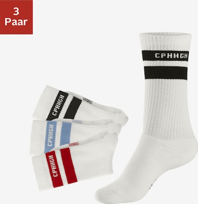 Copenhagen Studios Socken in 35-38 in hellblau / rot / schwarz / weiß, Produktansicht