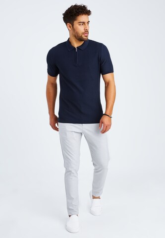 Leif Nelson T-Shirt Feinstrick Polo in Blau