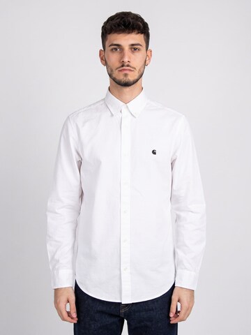 Carhartt WIP Comfort fit Overhemd 'L/S Madison Shirt White / Black' in Wit