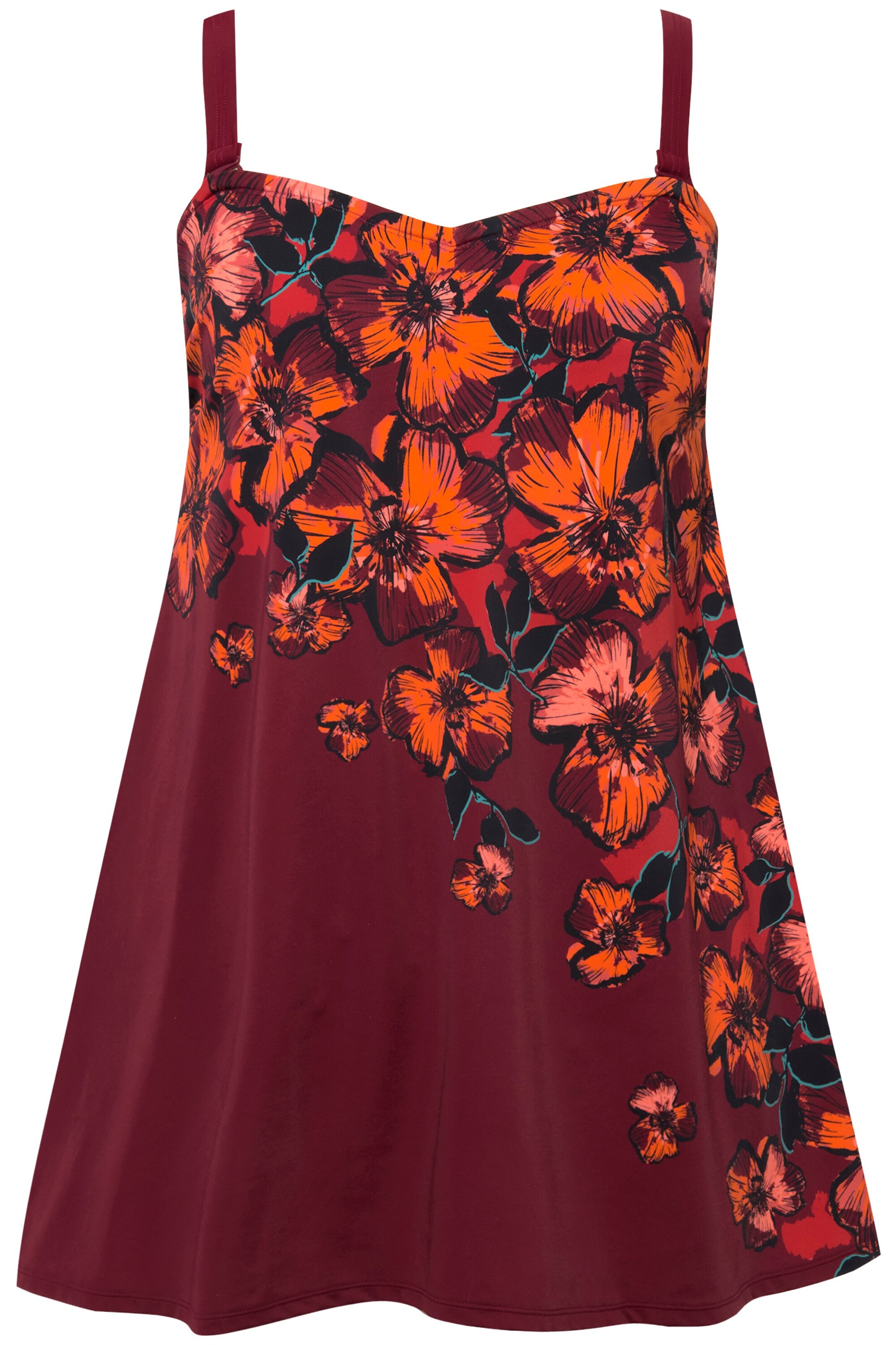 Ulla Popken Badpakjurk in Rood: voorkant