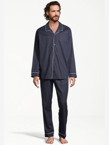 SEIDENSTICKER Pyjama lang 'Web' in Blau