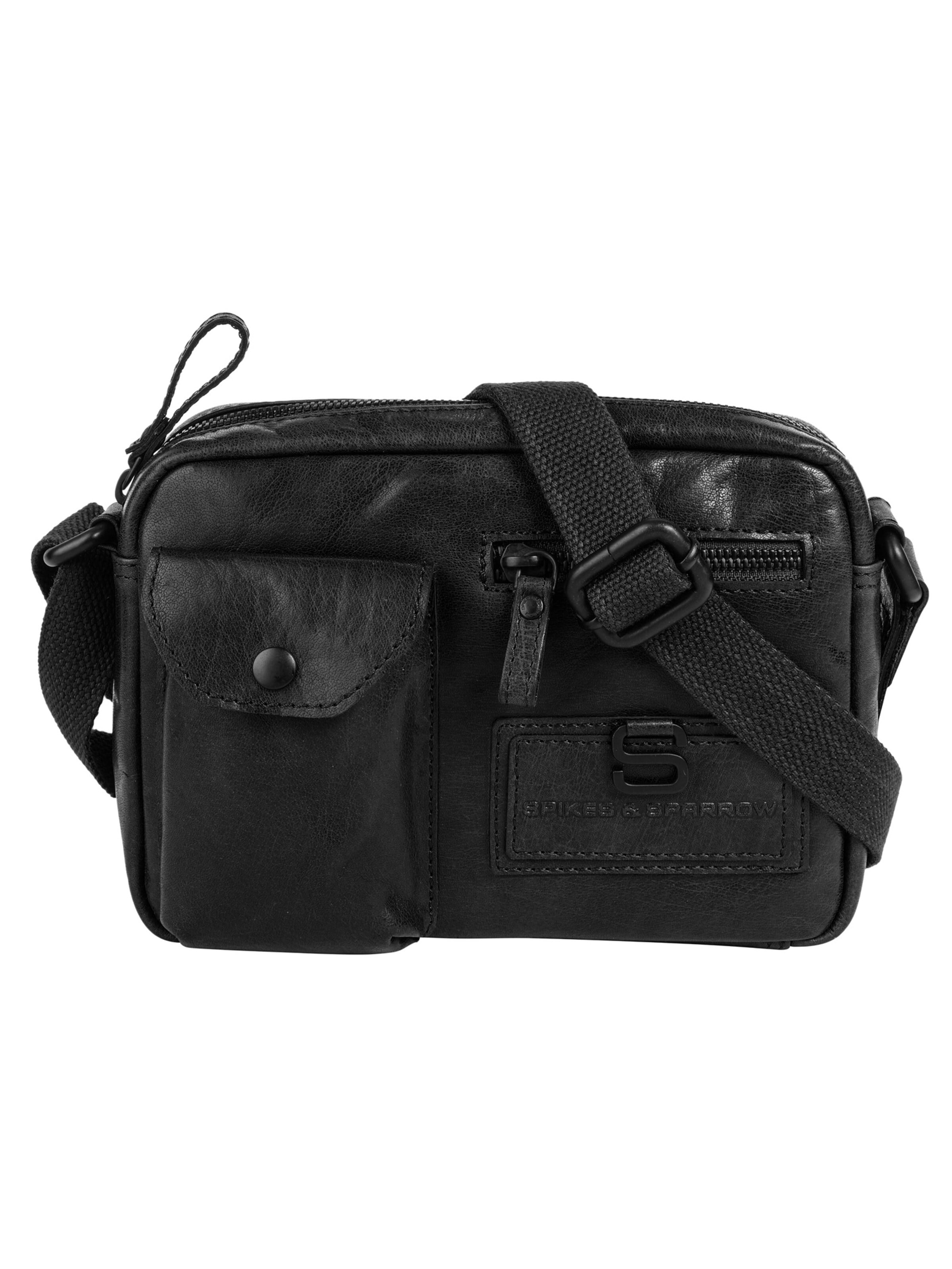 Spikes & Sparrow - Bolso de hombro 'CROSS BODY' en negro: frente