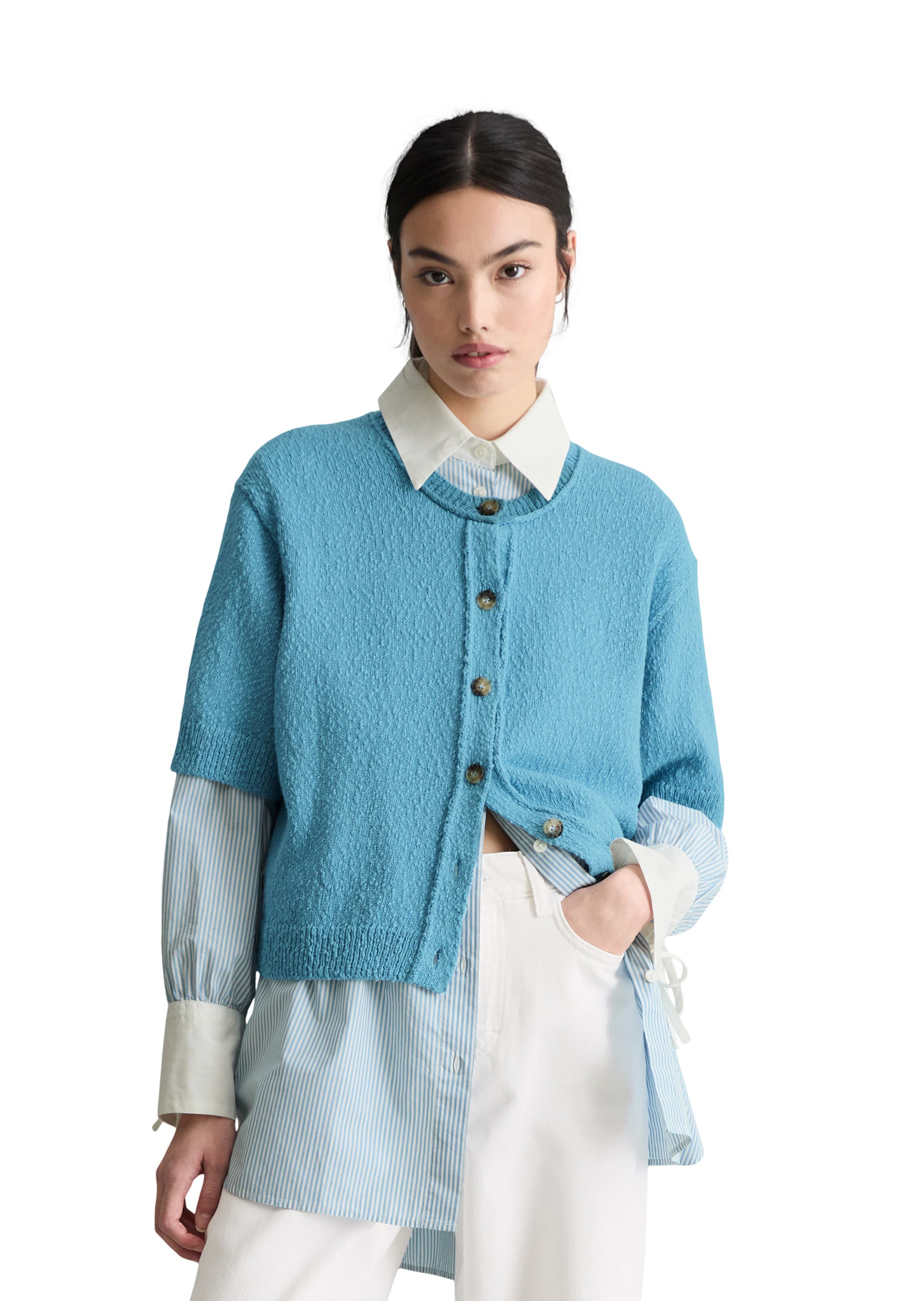 Marc O'Polo DENIM Strickjacke in Blau: Vorderseite