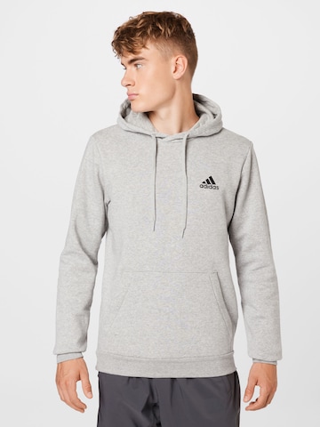 ADIDAS SPORTSWEAR Sportsweatshirt 'Essentials Fleece' in Grau: predná strana