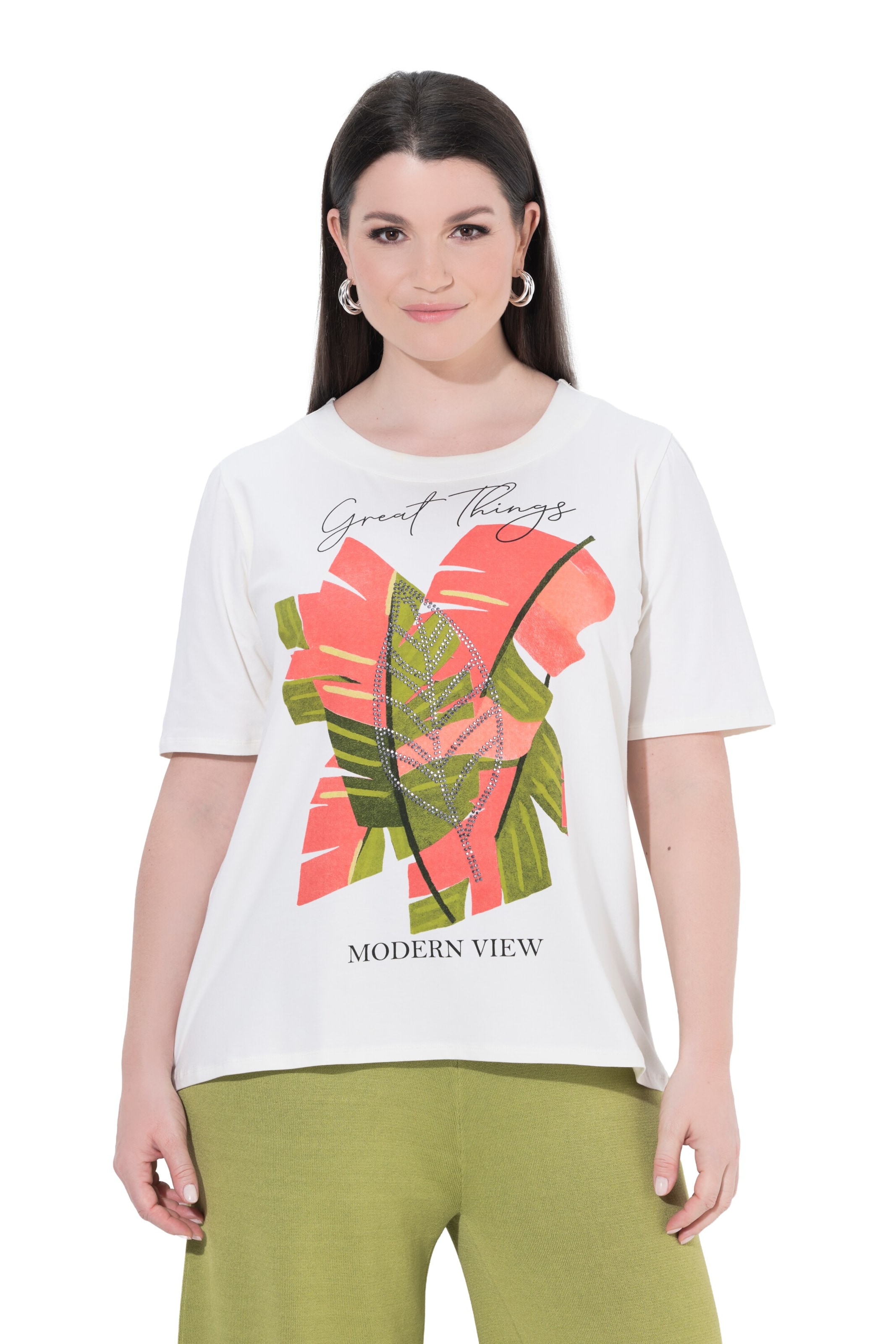 Ulla Popken Shirt in Wit: voorkant