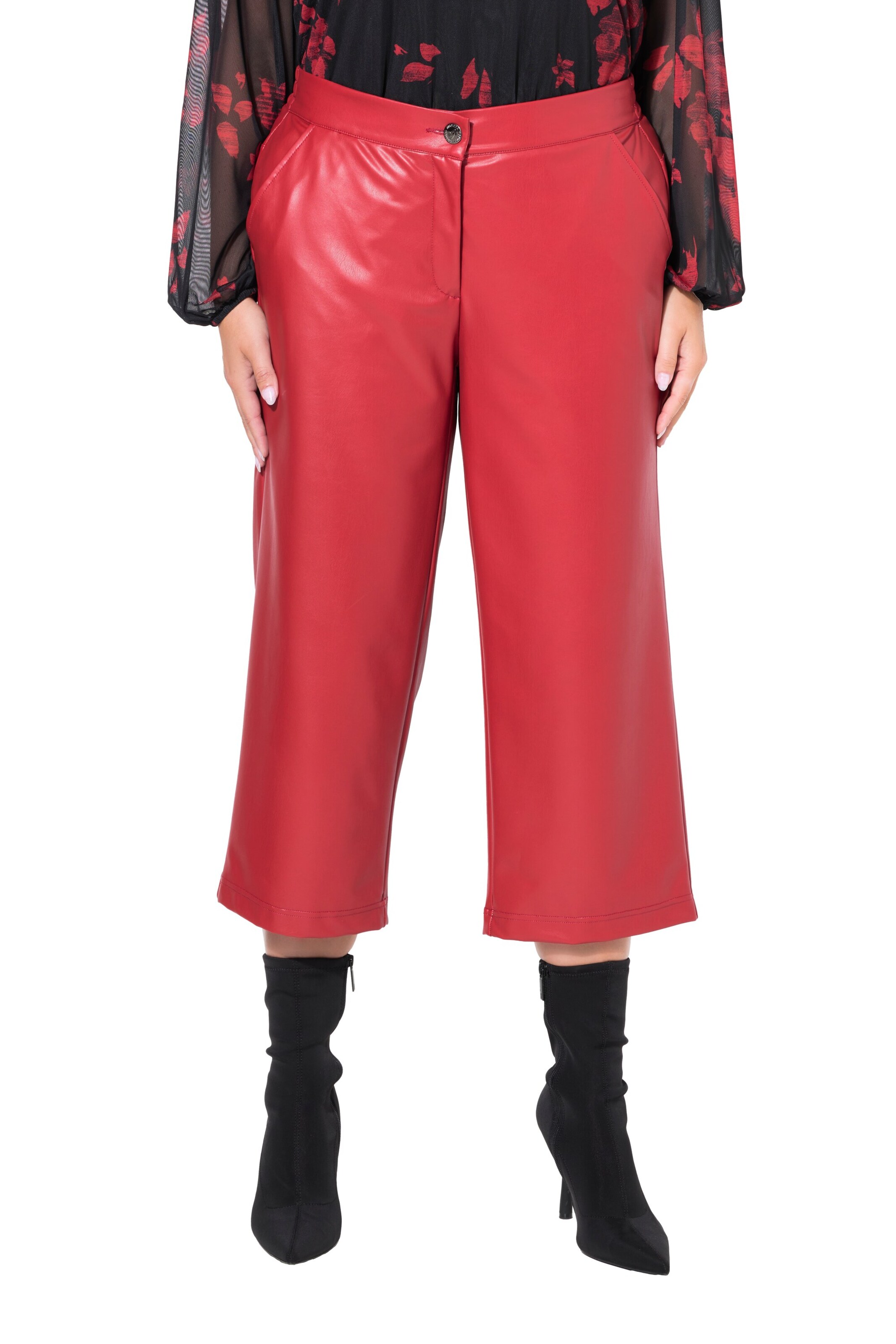 MIAMODA Wide leg Chino in Rood: voorkant