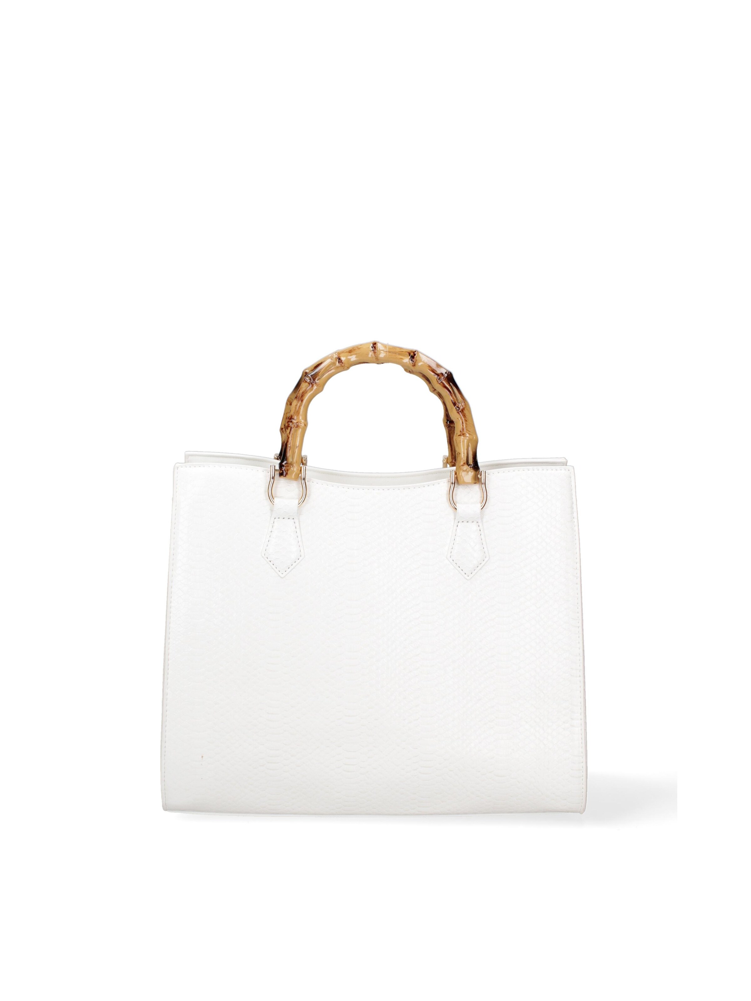 Borsa a spalla 'Borsa a Spalla Donna Ecopelle Vegana con Manico Bambù' di Diana&Co. in bianco