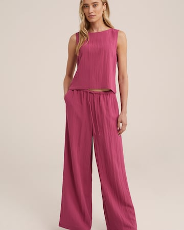WE Fashion Široke hlačnice Hlače | roza barva