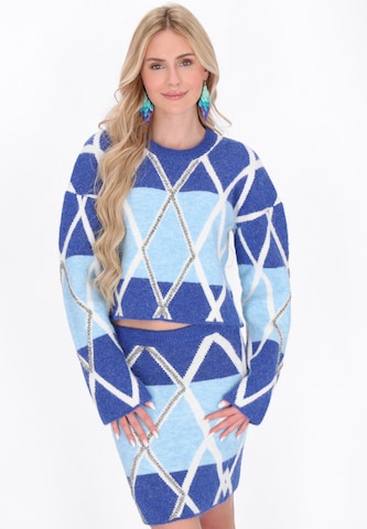 Pull-over IZIA en bleu : devant