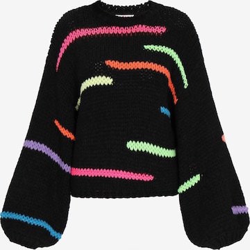 MYMO Oversized neulepaita värissä musta: etupuoli