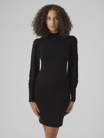 VERO MODA Knitted dress 'FELIPA' in Black: front
