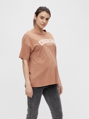 MAMALICIOUS Shirt 'Cherish' in Bruin: voorkant