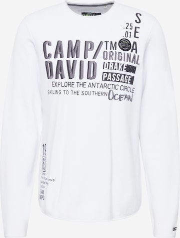 CAMP DAVID Pullover in Weiß: front