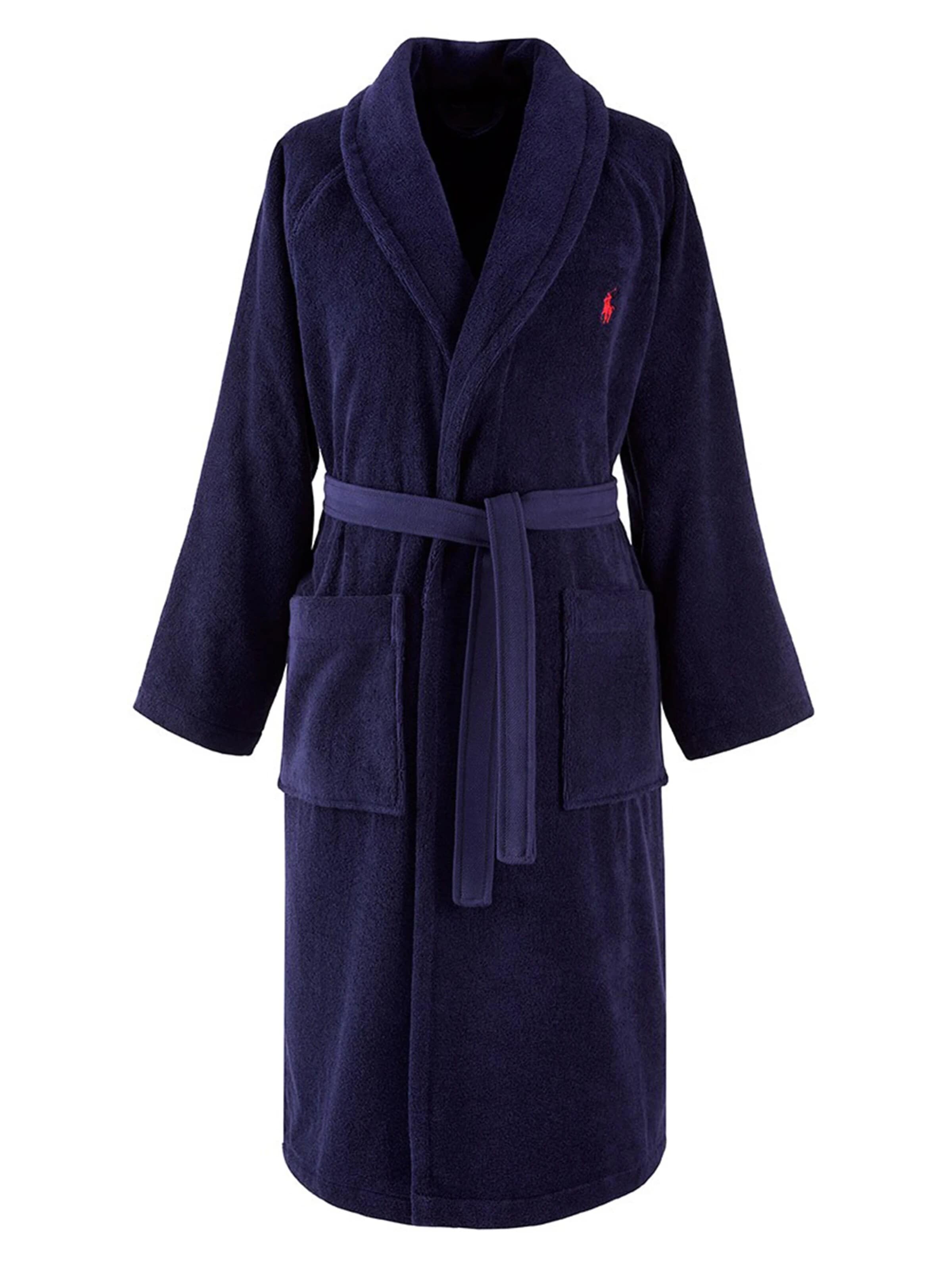 Ralph Lauren Home Long Bathrobe 'POLOPLAYER' in Purple: front