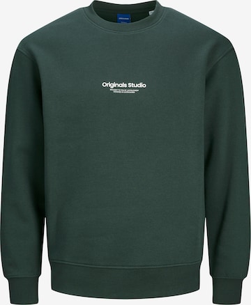 JACK & JONES Суичър 'JWHVESTERBRO' в зелено: отпред