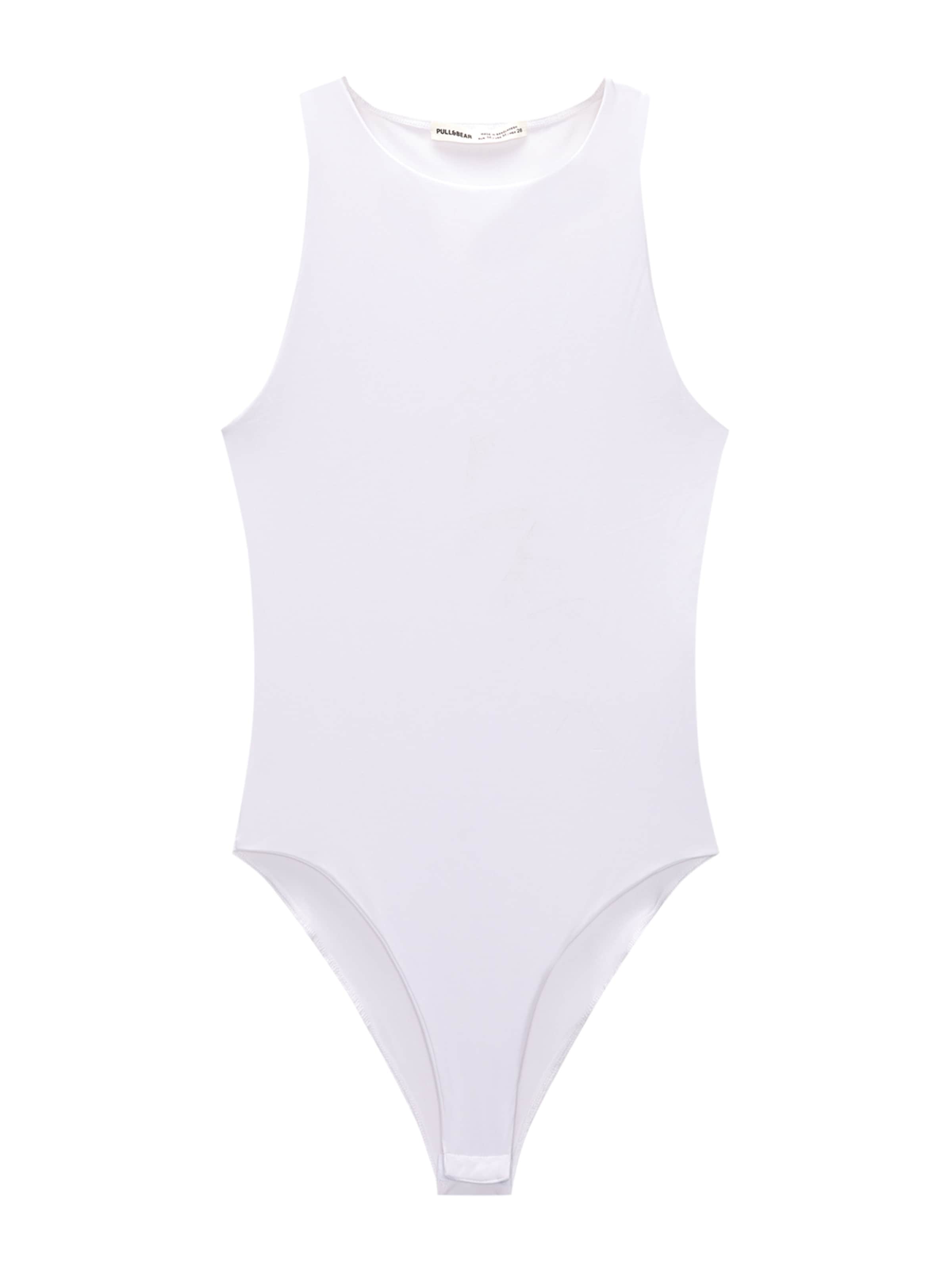 Pull&Bear Shirtbody i hvid: forside