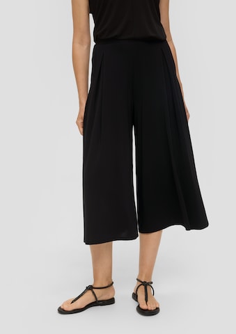 s.Oliver BLACK LABEL Wide leg Broek in Zwart: voorkant