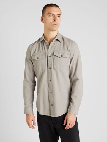 G-STAR Slim fit Koszula 'Marine' w kolorze szary: przód