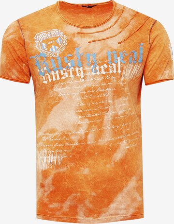 Rusty Neal Shirt in Oranje: voorkant