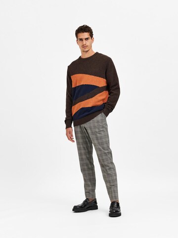 SELECTED HOMME Pullover 'Cuba' in Braun