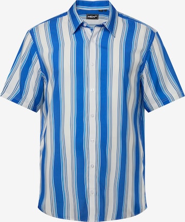 Men Plus Button Up Shirt in Blue: front