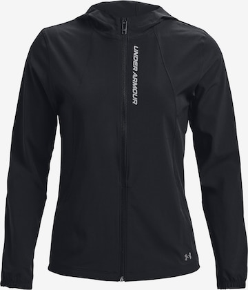 UNDER ARMOUR Athletic Jacket 'OutRun The Storm' in Black: front