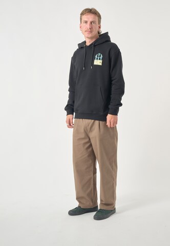 Cleptomanicx Kapuzensweatshirt 'Classic Hooded Gathering' in Schwarz