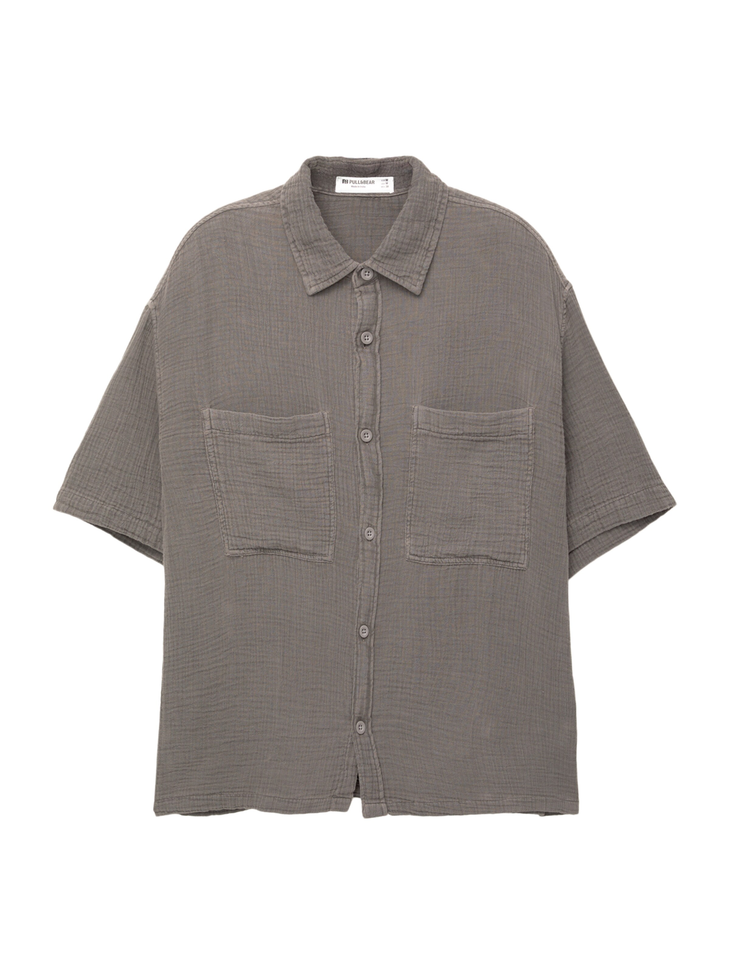 Pull&Bear Comfort fit Srajca | siva barva: sprednja stran