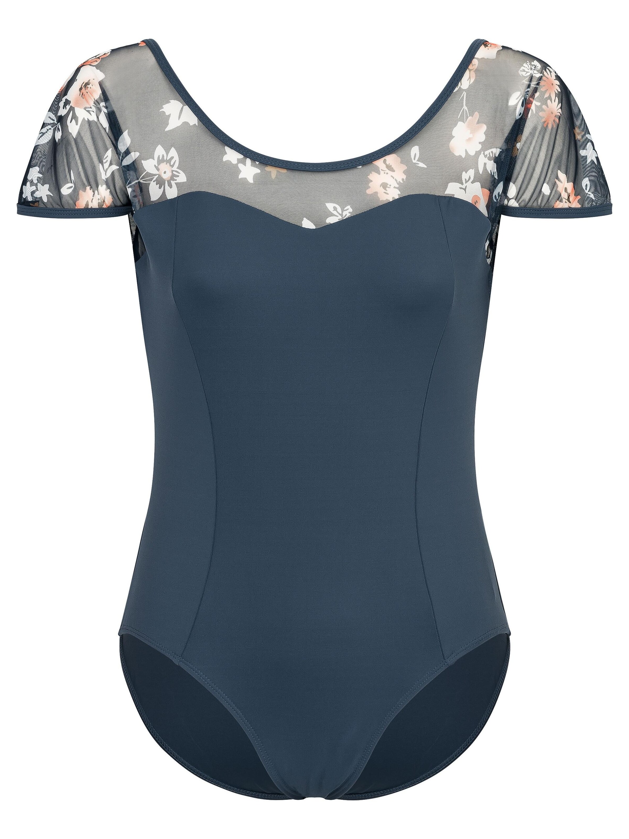 Tanzmuster Athletic Bodysuit 'Marleen' in Blue: front