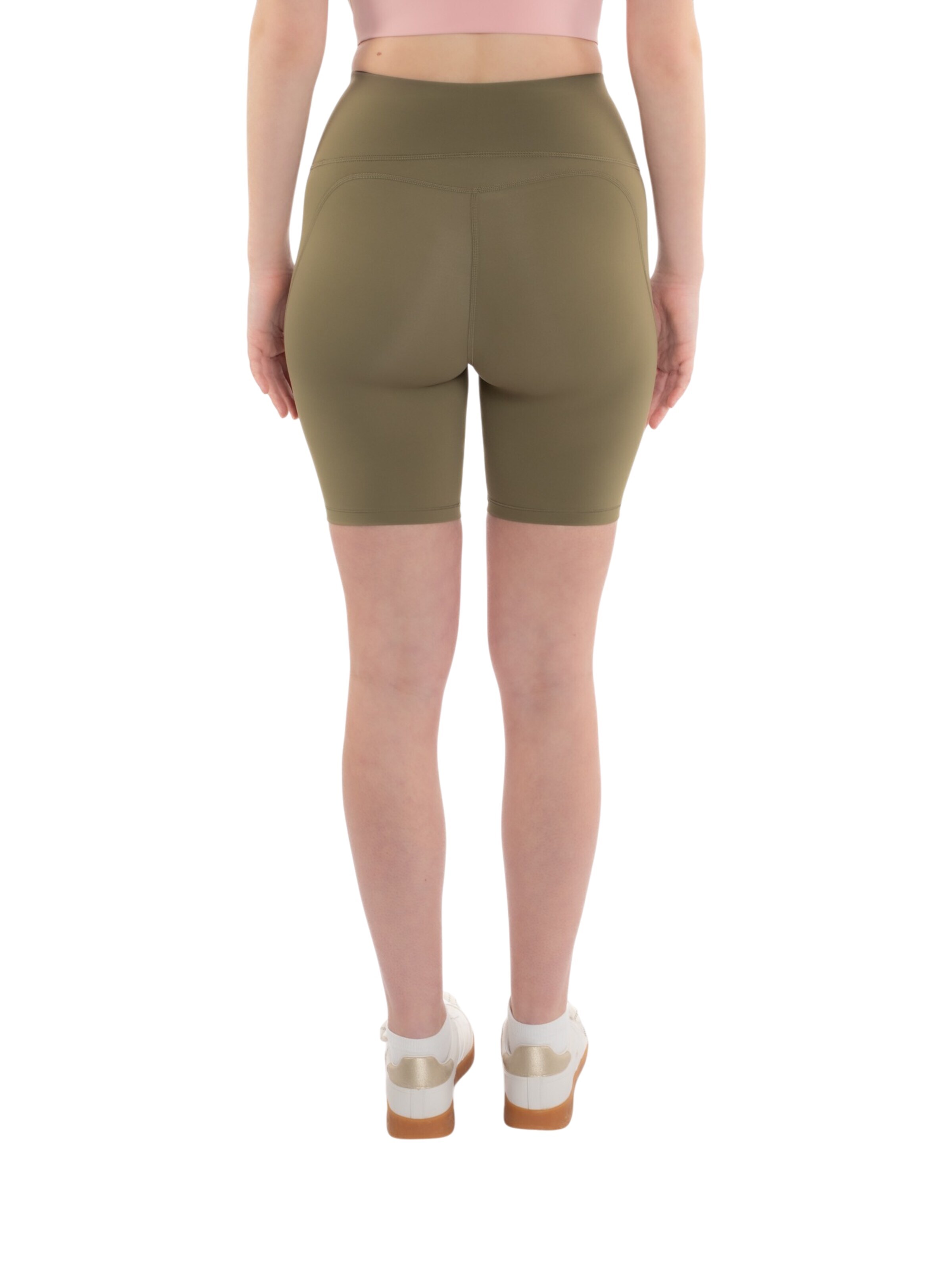mymotus Skinny Sportovní kalhoty 'mymotus®, ladies fitness short, khaki greenYW71' – zelená