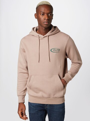 JACK & JONES Sweatshirt 'ELITE' in Bruin: voorkant